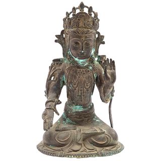 Late Ming Style Cast Bronze Bodhisattva