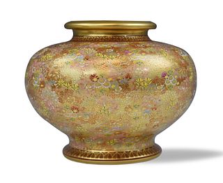 Japanese Floral Satsuma Jar ,Meiji Period