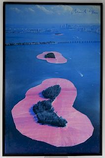 Christo Surrounded Island Signed Lithograph