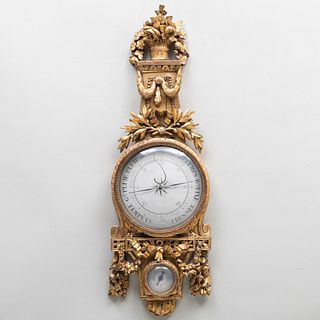 Fine Louis XVI Giltwood Barometer