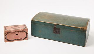 Blue Dome Top Box and  Small Decorate Box