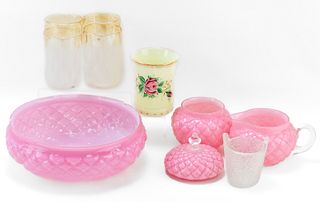 CONSOLIDATED GLASS PINK QUILTED CASED GLASS & MORE