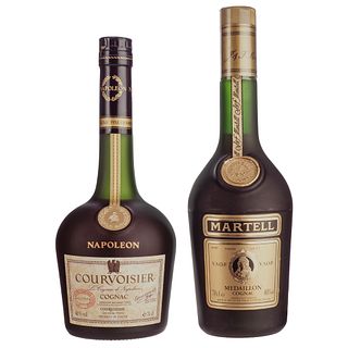 Martell / Courvoisier. V.S.O.P. / Napoleón. Cognac. Total de piezas: 2.