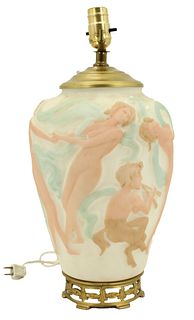 1930s Art Deco Phoenix Consolidated Glass Lamp