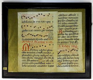 PR German Musical Illuminated Vellum Manuscripts