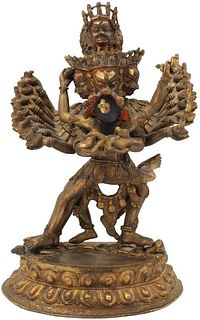 Hevajra Tantra Gilt Bronze Tibetan Sculpture