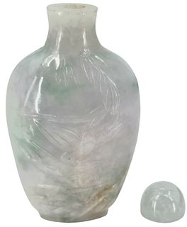 Exceptional 20th Century Jade Carved Snuff Bottle