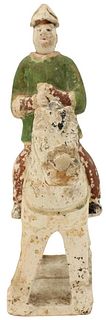 Ming Sancai Glazed Earthenware Horse and Rider