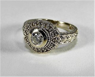 14K White Gold 1/3 Carat Diamond Engagement Ring