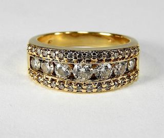 14K Yellow Gold Diamond Wedding Band Ring