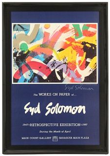 Signed Syd Solomon Retrospective Exhibition Poster