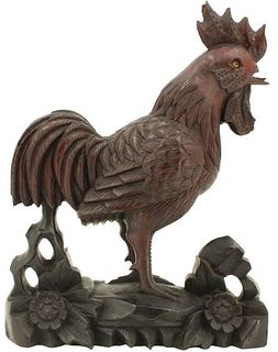 Hand Carved Wooden Rooster