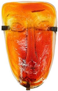 Glass Face Mask Wall Sconce, Style of Erik Hoglund