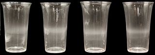 Set of Four Marked Steuben Water Glasses