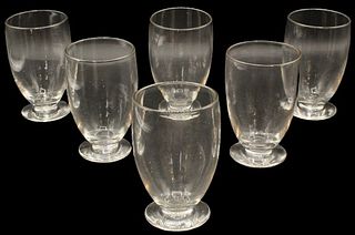 (6) Steuben Clear Footed Juice Glasses