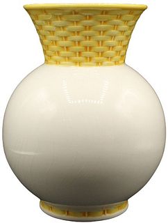 Yellow and White Tiffany and Co Vase