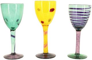 (3) Kosta Boda Wine Glasses