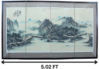 Shan-Shui Landscape Four Fold Screen