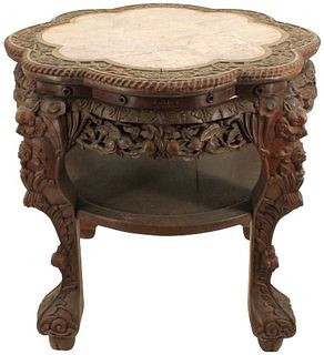 Elaborate Chinese Antique Shaped Low Table