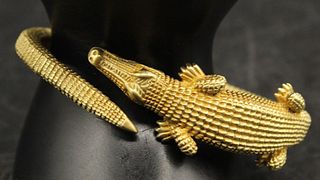 18K Kieselstein Cord, Yellow Gold Alligator Cuff