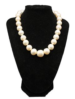Graduated Large Baroque Pearl Necklace