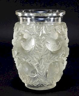 C.1939 R Lalique Bagatelle Crystal Glass Bird Vase