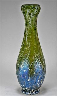 Attrib. Kralik Textured Iridescent Art Glass Vase
