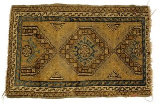 Rare Early 20C Turkish Geometric Oriental Rug