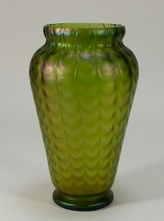 Austrian Green Iridescent Art Glass Vase