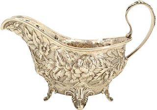 S. Crump & Low Repousse Sterling Gravy Boat 8.5ozt