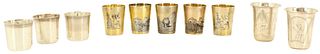 10 Various Designed Silver Cups 6.61 ozt