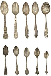 (10) Decorative Sterling Spoons 4.6 ozt
