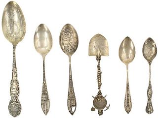 (6) Decorative Sterling Spoons 1.7 ozt.