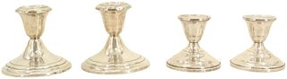 (4) Candlesticks, 2 are Gorham Sterling Weighted