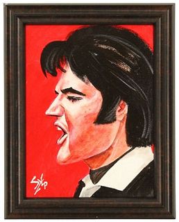 Elvis Oil Caricature By Pulitzer Prize Artist