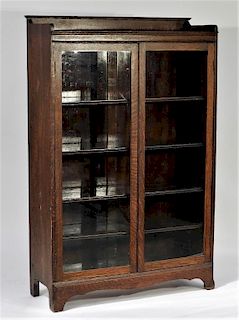 Early 20C. American Mahogany Glass Door Bookcase
