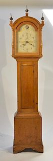 Riley Whiting CT Wooden Gear Pine Tall Case Clock