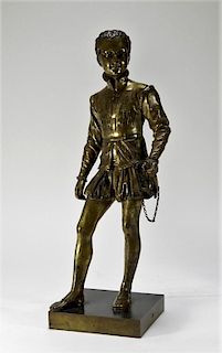 French Bronze Sculpture of Young Male Fencer