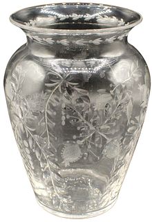 8 Inch Cut Glass Vase