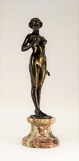 19C French Bronze Figure of Standing Female Nude