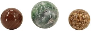 (3) Variegated Polished Stone Balls