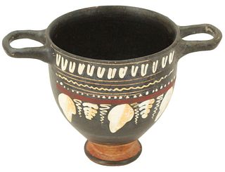 Gnathian Black-Glaze Pottery Skyphos