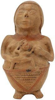 Large Pre Columbian Figure Vessel