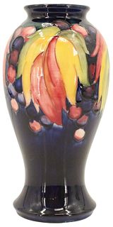 Striking Moorcroft 'Leaf & Berry on Cobalt' Vase