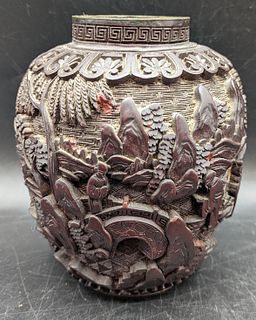Chinese Cinnabar Carved Vase