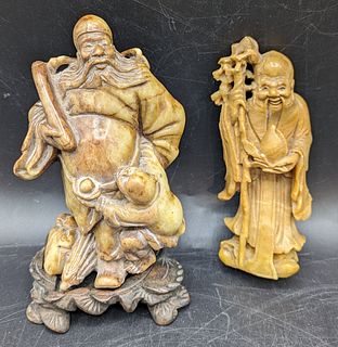 Exceptional Chinese Carved Soapstone Figures