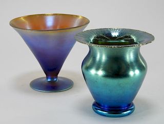2 FINE American Contemporary Art Glass Vases
