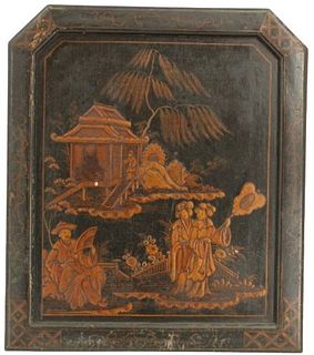 Antique Gilt Chinoiserie Painting on Panel