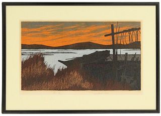 Ichiro Fukushima (1920-1975) Wood Block Print