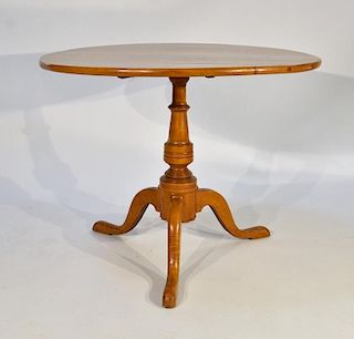 19C. New England Country Maple Tilt Top Table
